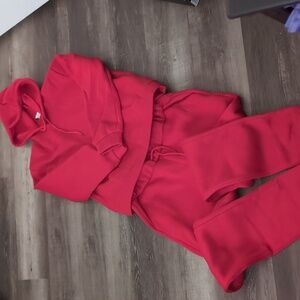 Womens Hooded Sweatshirt and Sweatpants Set Size L